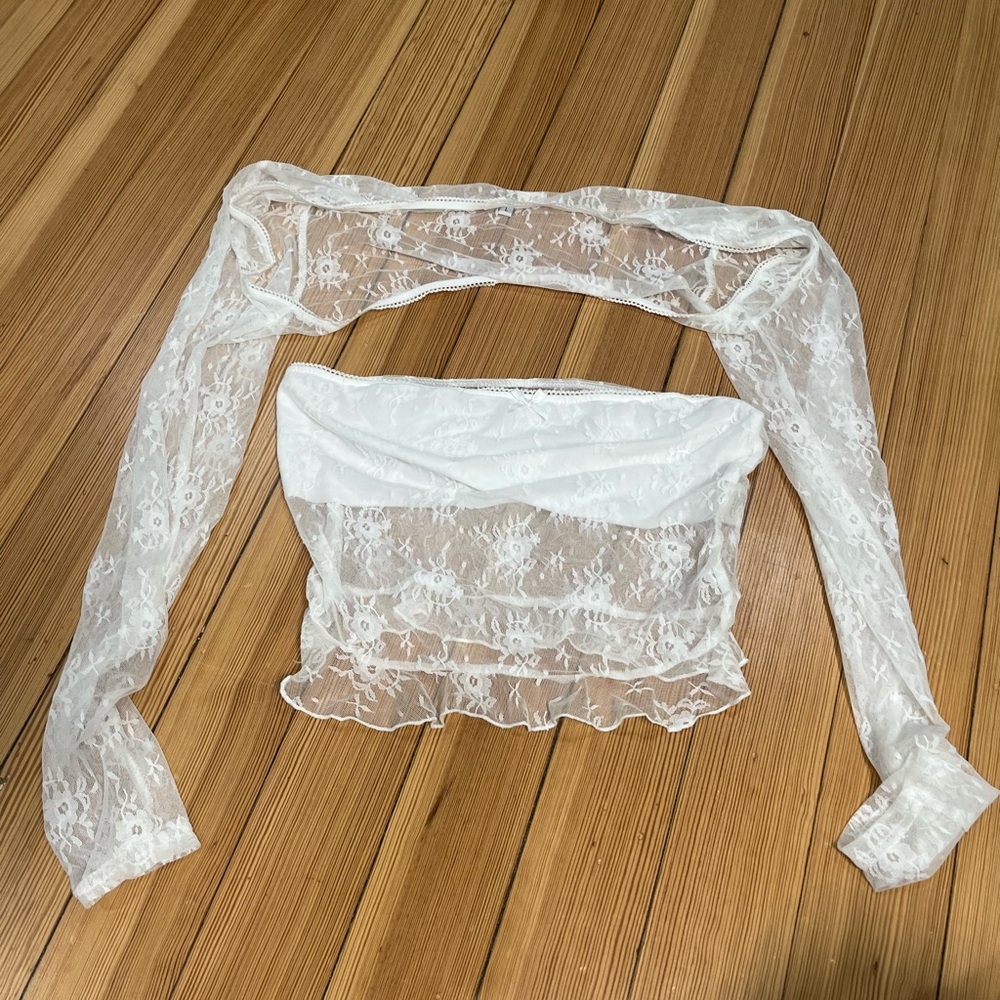 H&M White Lace Top